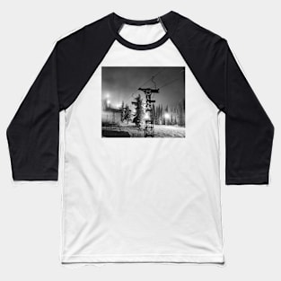 Night Skiing Baseball T-Shirt